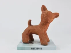 Walter Bosse Grande Sculpture en Céramique Pottery de Bébé Cerf, Autriche, Années 1920