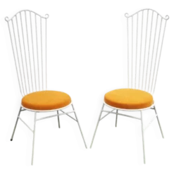 2 x Gartenstuhl vintage Metall blanc