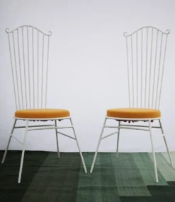 2 x Gartenstuhl vintage Metall blanc