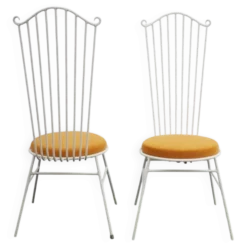2 x Gartenstuhl vintage Metall blanc