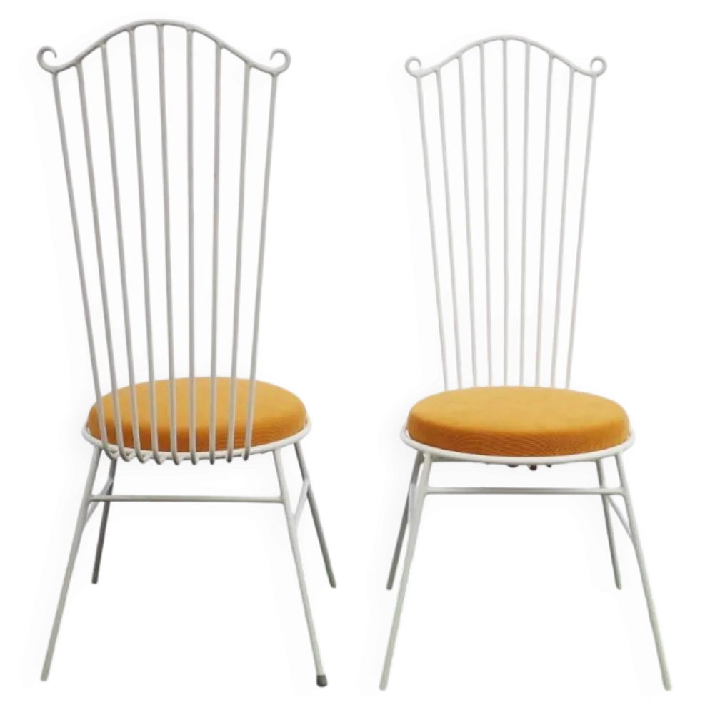 2 x Gartenstuhl vintage Metall blanc