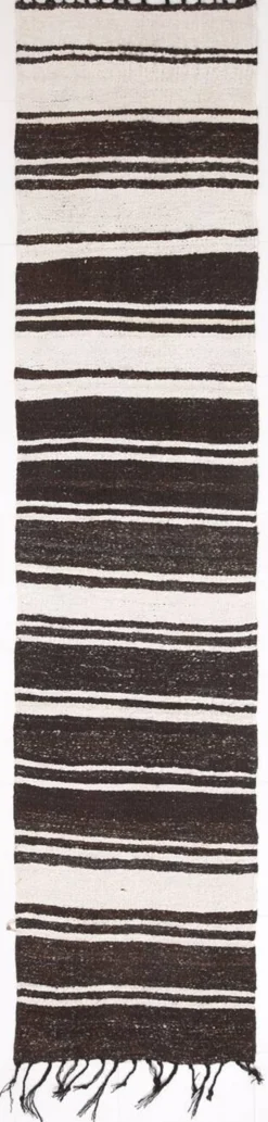 2x10 Kilim Vintage Turc Rayé, Tissé Main, Couloir et Entrée, Style Bohème,