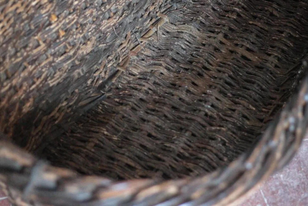 XXL panier tressé ancien, panier osier, rangement, outil de boulanger