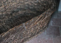 XXL panier tressé ancien, panier osier, rangement, outil de boulanger