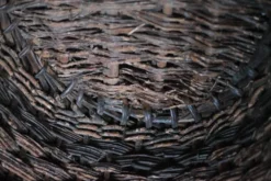 XXL panier tressé ancien, panier osier, rangement, outil de boulanger