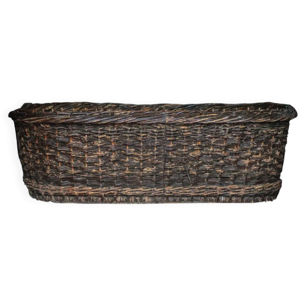 XXL panier tressé ancien, panier osier, rangement, outil de boulanger