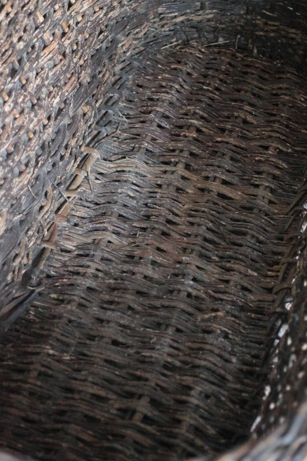 XXL panier tressé ancien, panier osier, rangement, outil de boulanger